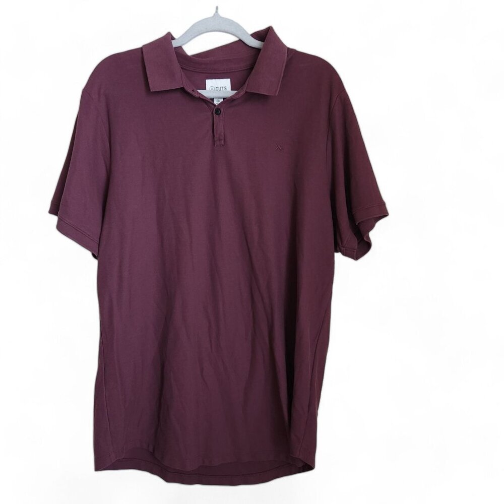 Cuts Clothing Polo Shirt Mens XXL Maroon Solid The‎ Polo Casual Blend Activewear